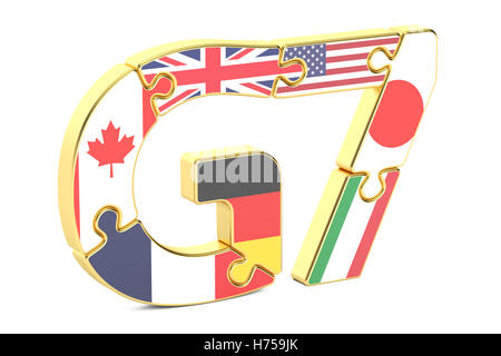 G7 concept, 3D rendering isolated on white background Stock Photo