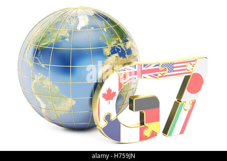 G7 global concept, 3D rendering isolated on white background Stock Photo
