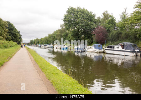 The Bridgewater Canal in Manchester is 65KM/39 Miles long and runs from Runcorn to Leigh. Stock Photo