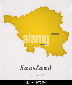 Saarland Germany DE Art Map Stock Photo