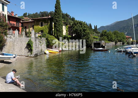 Lake Como, Pescallo, the harbour Stock Photo