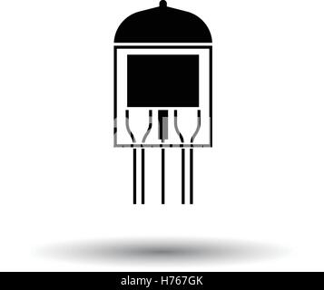 Electronic vacuum tube icon. White background with shadow design. Vector illustration. Stock Vector