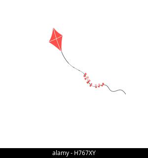 Icon color kite on a white background Stock Vector