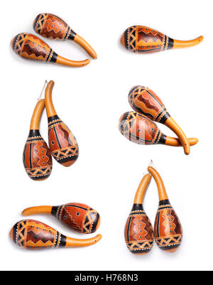 Set of maracas on white background Stock Photo