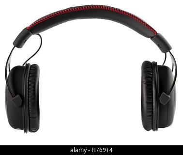 black headphone isolated on the white background. Stock Photo