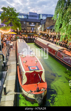 Camden Lock, also known as Hampstead Road Locks is one of the main tourist attractions for night life in Central London. Stock Photo