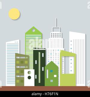 Modern Eco City. Think Green Concept Stock Vector