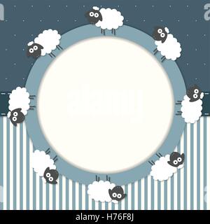 Funny Card With Sheep And Stripes Stock Vector