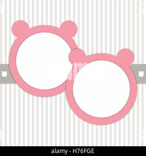 Baby Shower Invitation Card - Twins Girls Stock Vector