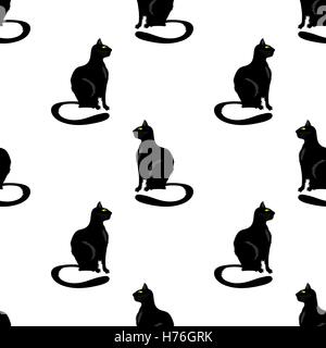 Cat Seamless Pattern. Stock Vector