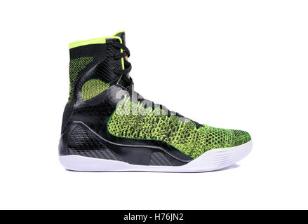 lime green and black basketball shoes