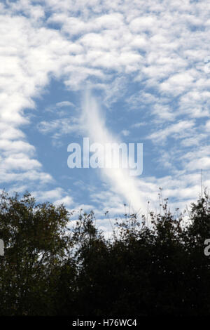 Hole Punch cloud, Worthing, West Sussex, England, October 2016. Stock Photo