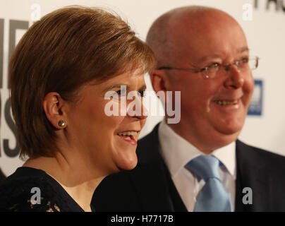 First Minister Nicola Sturgeon and husband Peter Murrell arrive for the gala screening of American Pastoral, starring Ewan McGregor, at the Edinburgh International Film Festival at the Filmhouse in Edinburgh. Stock Photo