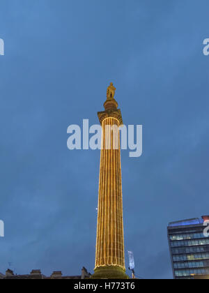 Glasgow Loves Christmas celebration George Square lights ice skating party Sir Walter Scott statue decorations Glasgow Christmas Market Stock Photo