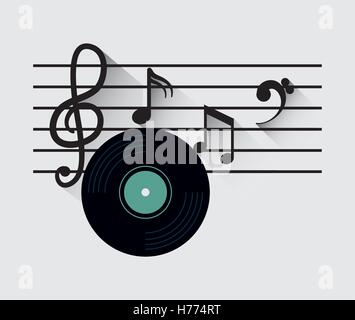 vinyl music vintage icon vector illustration graphic design Stock Vector