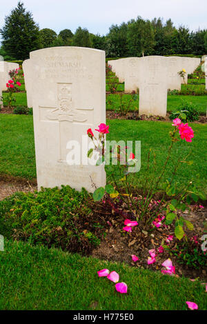 BAYEUX, FRANCE - SEPTEMBER 20, 2012: The memorial and WWII cemetery in Bayeux, Normandy, France. Stock Photo