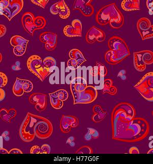 Fun seamless vintage love heart background in pretty colors. Great for baby announcement, Valentines Day, Mothers Day, Easter, wedding, scrapbook, gift wrapping paper, textiles Stock Vector
