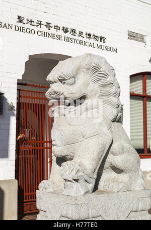 Statue outside of the San Diego Chinese Historical Museum  San Diego, California, USA. Stock Photo