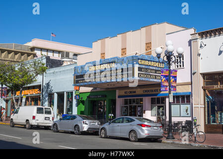 Gaslamp Quarter, Fifth Avenue, Ghirardelli Store, San Diego, California, USA. Stock Photo