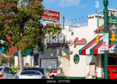 Filippi's Pizza Grotto, Little Italy, San Diego, California, USA. Stock Photo