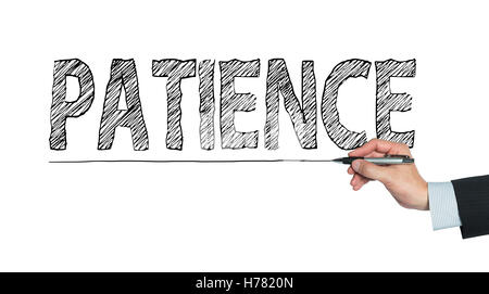 patience word written by hand on a transparent board Stock Vector Image ...