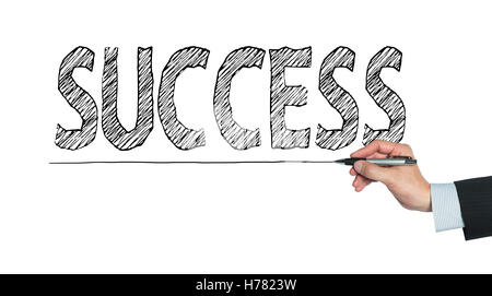success written by hand,  writing on transparent board, photo Stock Photo