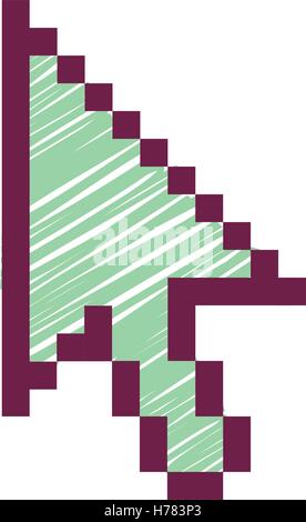 arrow cursor icon over white background. draw and sketch design. vector illustration Stock Vector