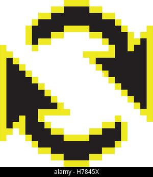 yellow and black loading and refresh arrows cursor icon over white background. vector illustration Stock Vector