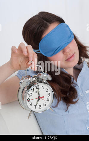 ADOLESCENT WAKING UP Stock Photo