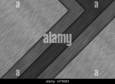 Linear brushed metal texture layered plates. Aluminum background wallpaper Stock Photo