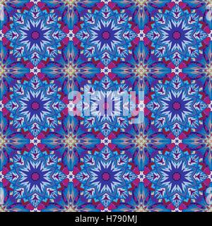 Seamless Damask Background Pattern Design and Wallpaper Made of Turkish Texture Ceramic Tiles in Vector Stock Vector