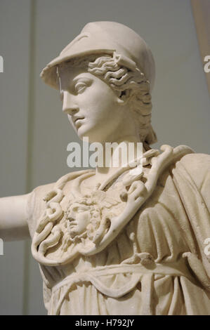 Athena. Goddess of ancient Greek religion. 2nd century AD. Statue. National Archaelogical Museum, Naples, Italy. Stock Photo