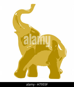 Yellow Elephant  Vector Illustration on White Stock Photo