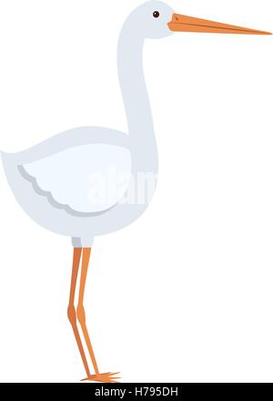 cartoon stork bird icon over white background. vector illustration Stock Vector