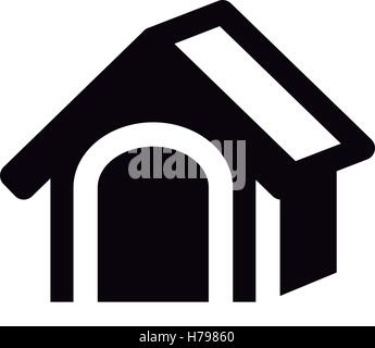 silhouette of dog house icon over white background. vector illustration Stock Vector
