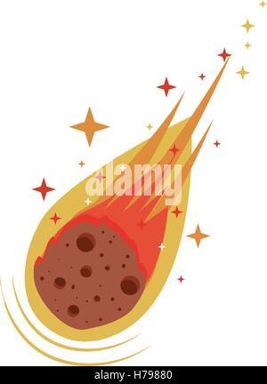 flame meteorite icon over white background. vector illustration Stock Vector