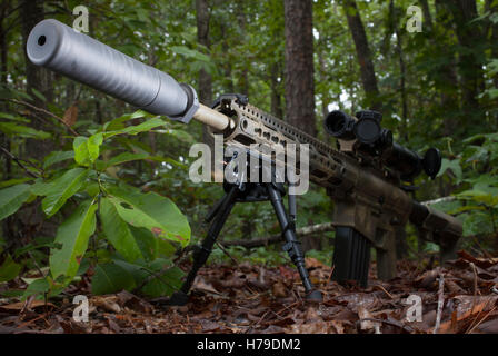 Modern Semi Automatic Rifle Barrel and muzzle of a semi automatic modern rifle on white Stock Photo ...