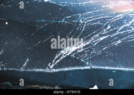 Smashed sheet of glass