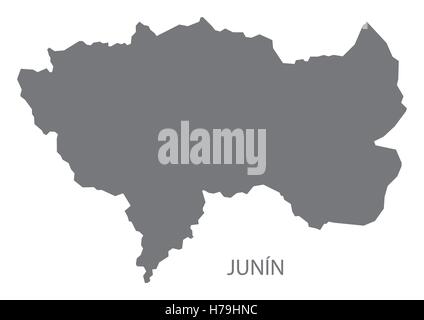 Junin Peru Map grey Stock Vector