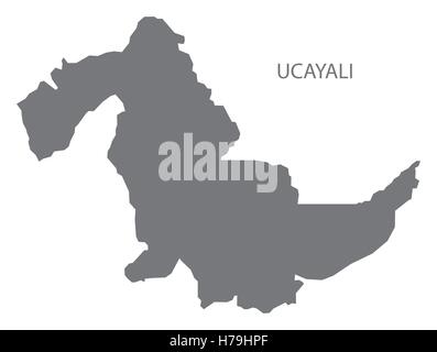 Ucayali Peru Map grey Stock Vector