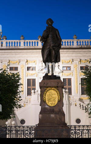 Statue of Johann Wolfgang Goethe in front of Old Stock Exchange (Alte Borse), Leipzig, Saxony, Germany Stock Photo