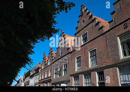 crow-stepped gables in Medemblik, the Netherlands Stock Photo