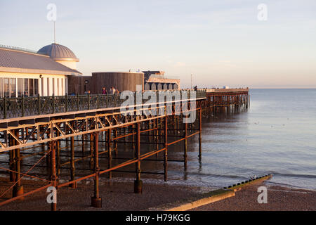 Late afternoon sun shinning on Hastings Pier, East Sussex, UK Stock Photo
