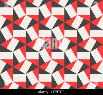 Vector Seamless Black Red White Hexagonal Triangles Rectangles Pattern Stock Vector