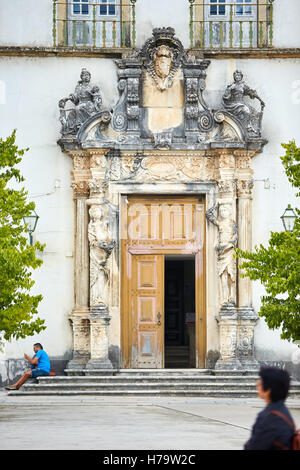 General view of the Royal Palace courtyard, part of the University of Coimbra, in Portugal Stock Photo