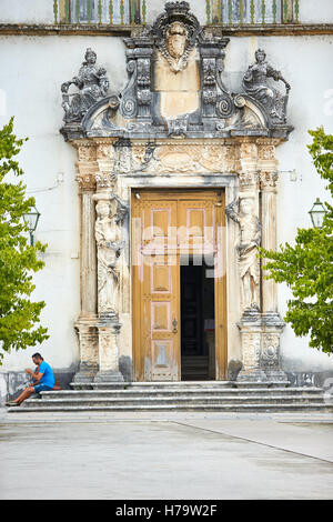 General view of the Royal Palace courtyard, part of the University of Coimbra, in Portugal Stock Photo