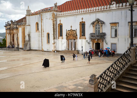 General view of the Royal Palace courtyard, part of the University of Coimbra, in Portugal Stock Photo