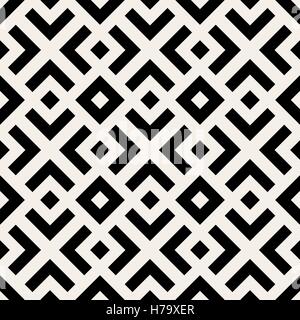 Vector Seamless Black And White  Geometric Lines Pattern Stock Vector