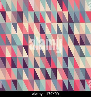 Vector Seamless Multicolor Triangle Grid in Shades of Pink Blue and Purple Stock Vector
