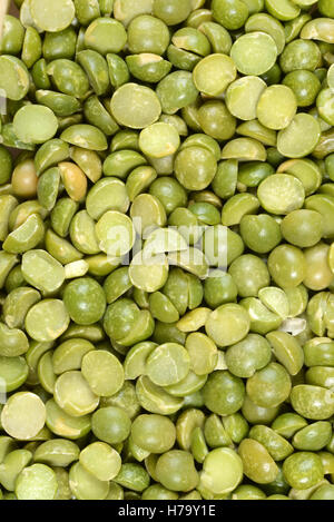 macro split green pea background Stock Photo